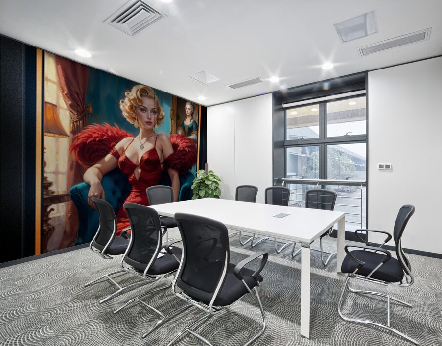 Portrait of Elara Hochberg Within Interior Antique Setting Stunning AI Concept Art by Xzendor7 Wall Printing