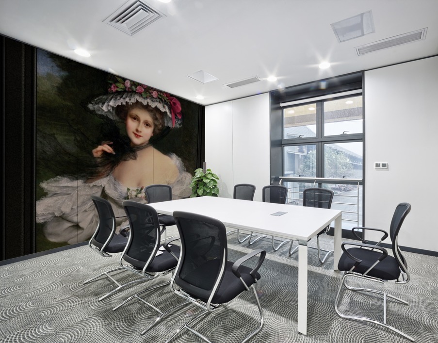 Young Beauty With A Red Ribbon Hat by Francois Martin-Kavel Wall Printing