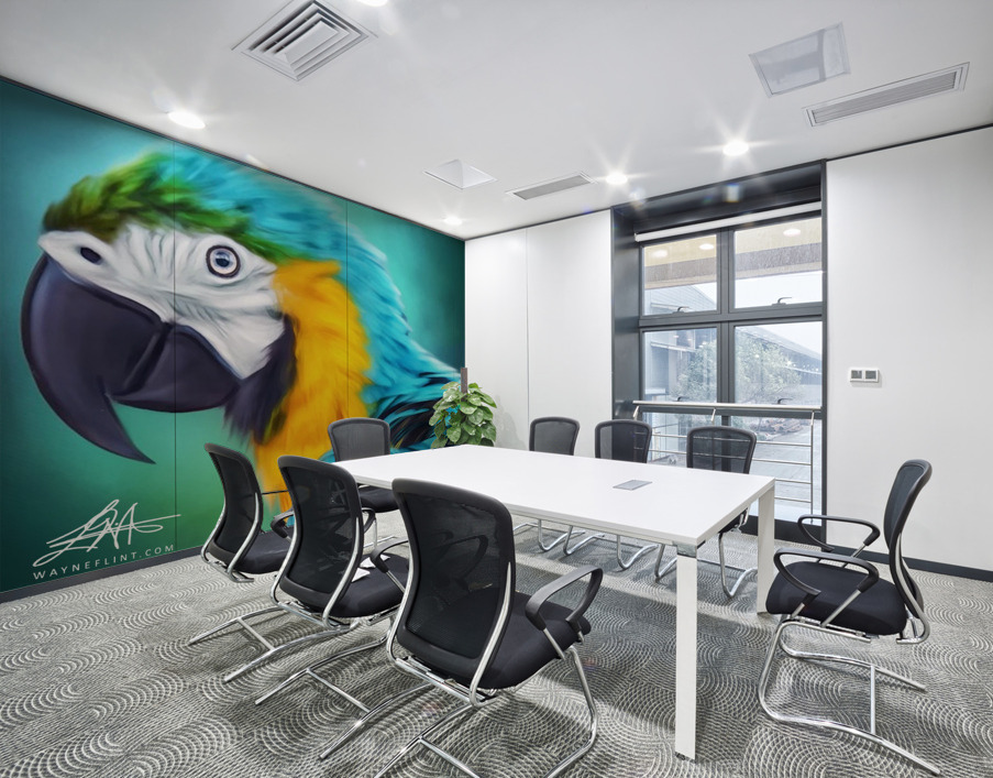 Digital Parrot  Wall Printing
