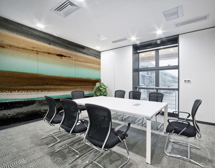 Turquoise watercolor landscape 4 Wall Printing