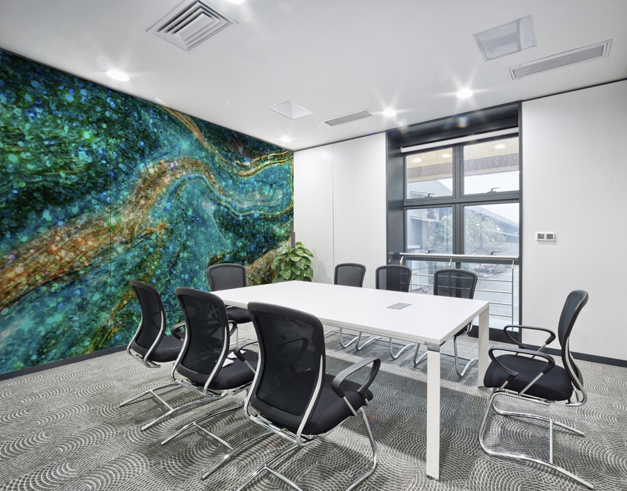 Turquoise Sea Wall Printing