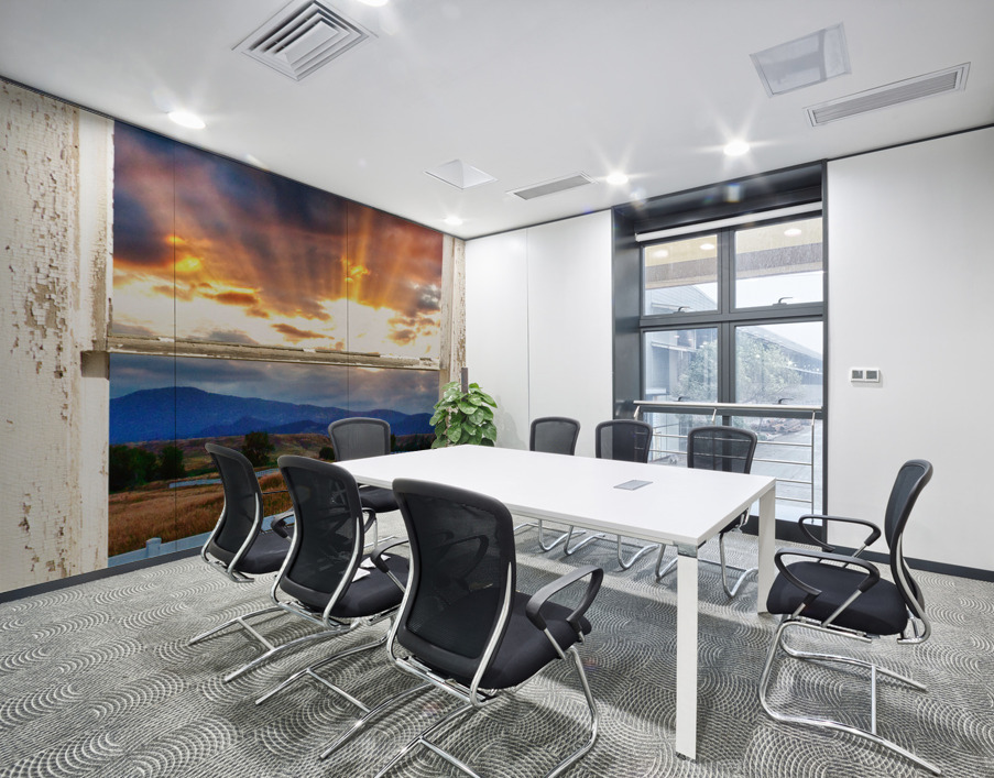 Country Beams sunlight White Barn Window Wall Printing