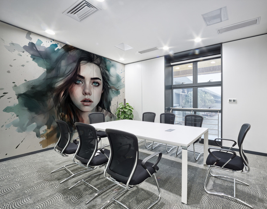 Girl watercolor no.6 Wall Printing