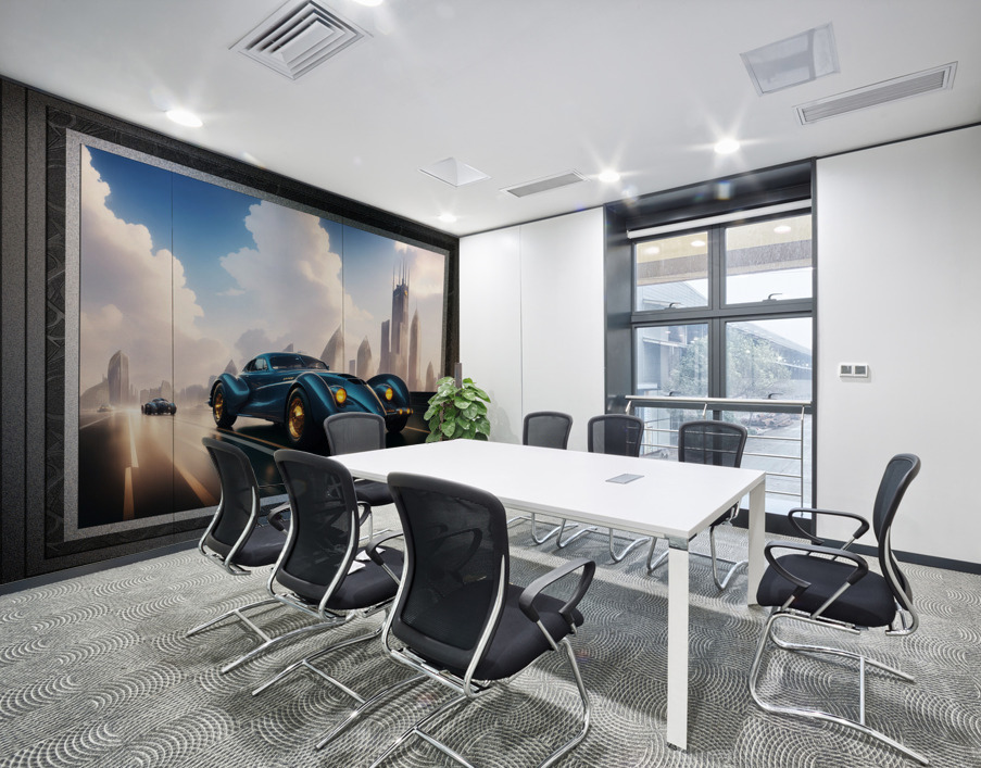 Art Deco Elegance Hits The Road The Alpha AX5 Beautiful AI Concept Art by Xzendor7 Impression murale