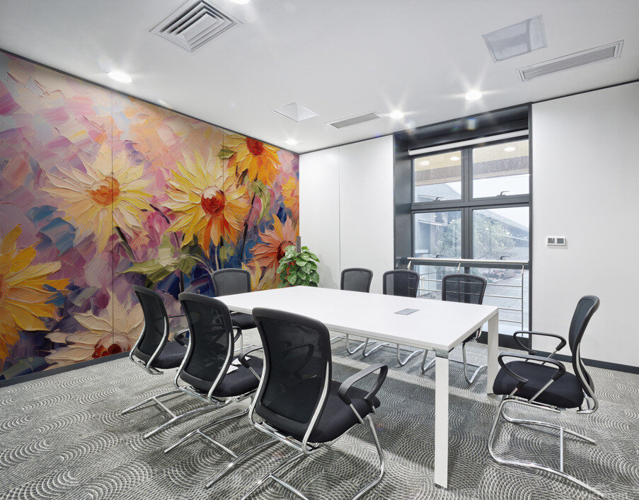 Floral Fanfare: Sunlit Symphony Wall Printing