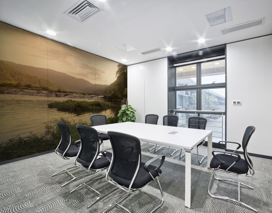 West Virginia New River Waterfalls at Dusk Wall Printing