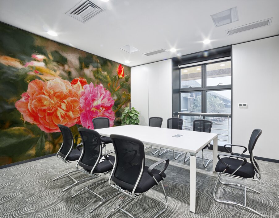 One Rose Bush - Different Colors Wall Printing