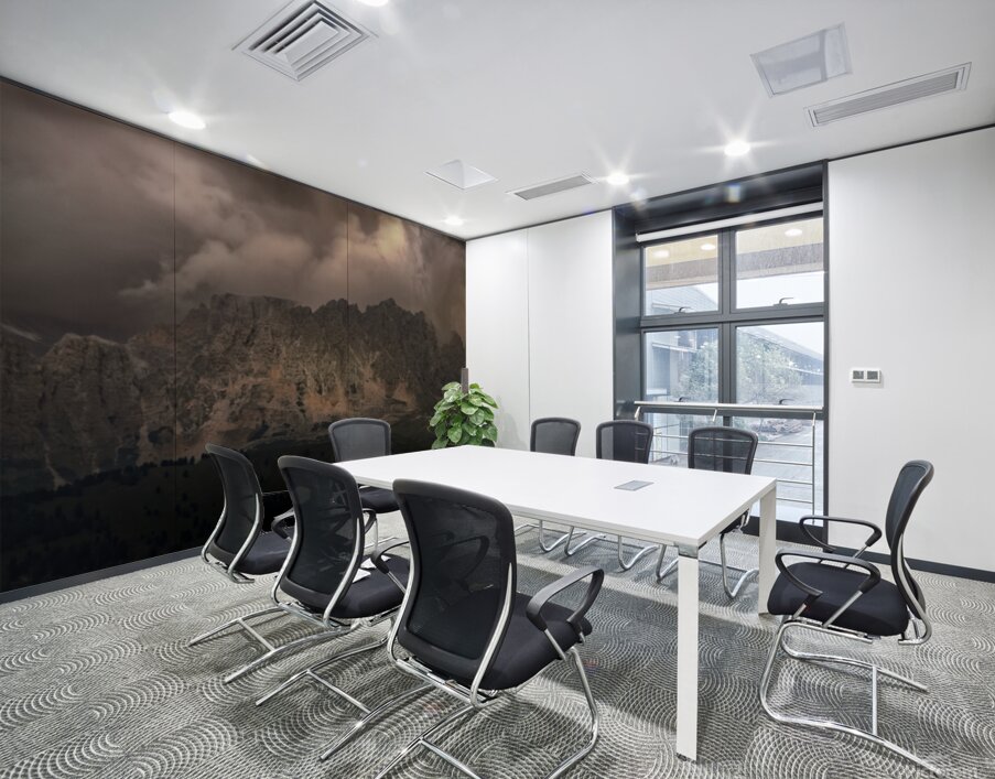 Dolomite Sella Pass in the Fog Wall Printing