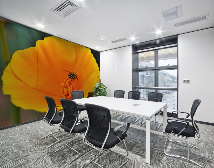 Flower with wasp Wall Printing