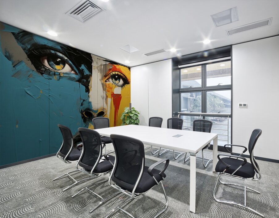 Abstract Face Wall Printing