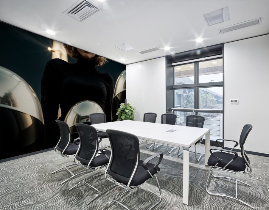 Ai portrait of a young woman in a futuristic world Wall Printing