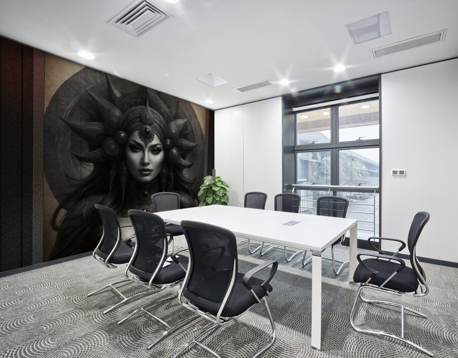 Unilai Queen Of Eyuon Stunning AI Concept Art Portrait by Xzendor7 Wall Printing