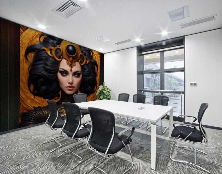 Tula The Mystic Mesmerizing AI Concept Art Portrait by Xzendor7 Wall Printing