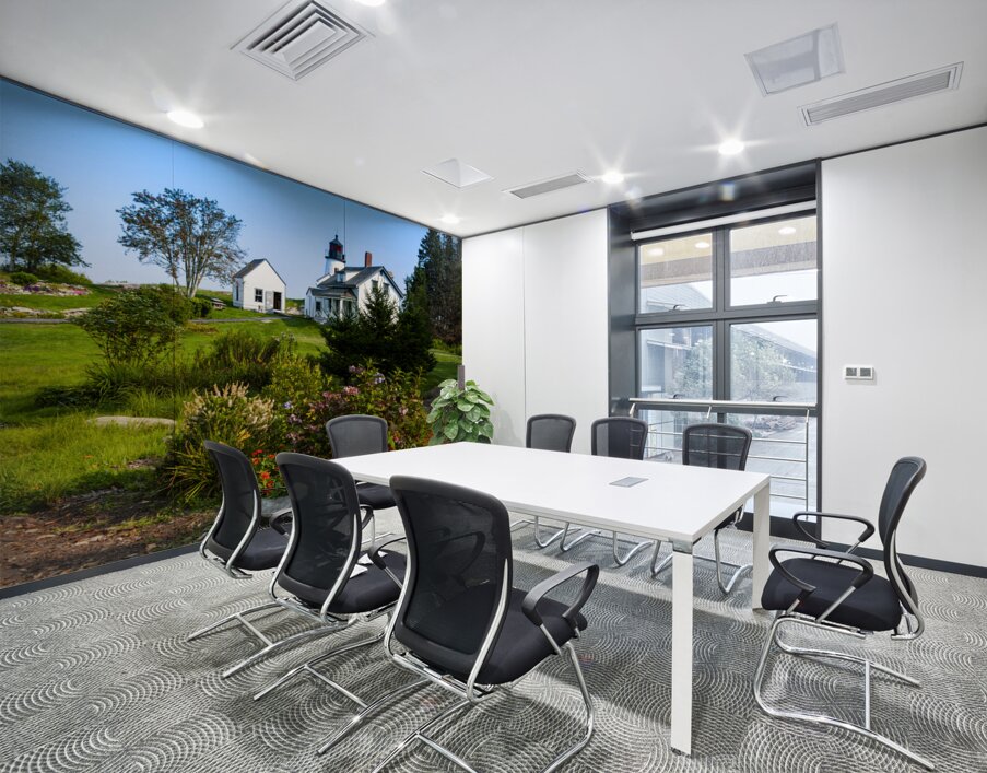 Wildflowers Garden by Burnt Island Lighthouse in Maine Wall Printing