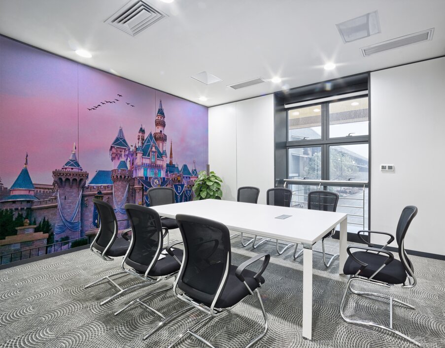 Sunset Birds over Castle Wall Printing