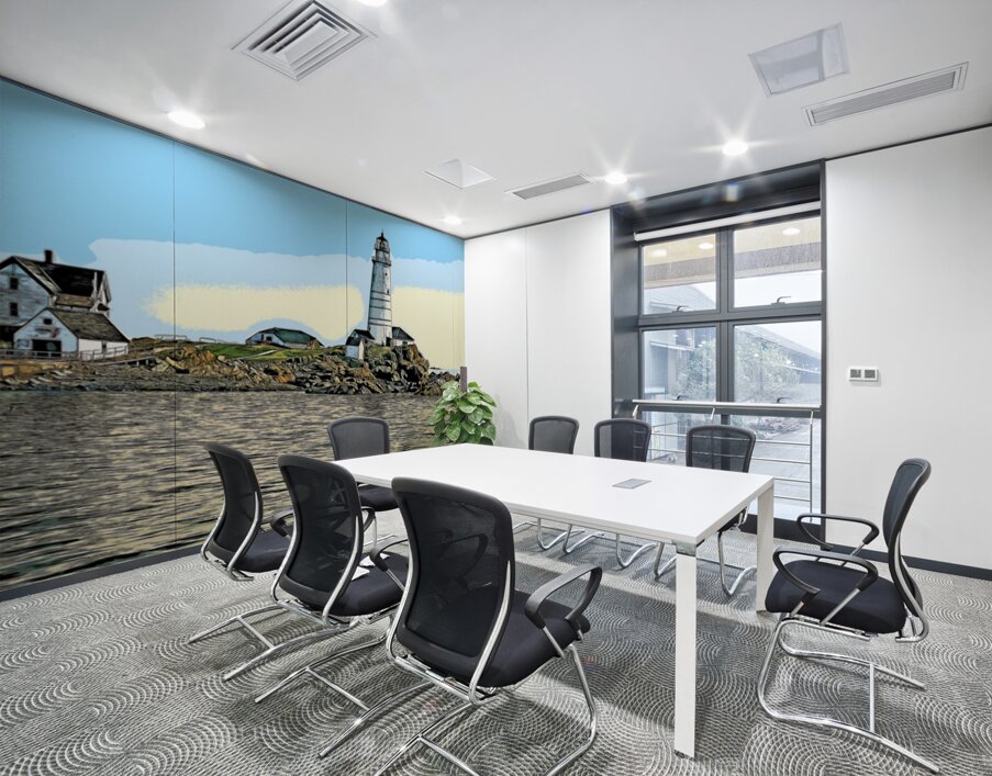 Boston Harbor Lighthouse on Island in Massachusetts - Illus. Wall Printing