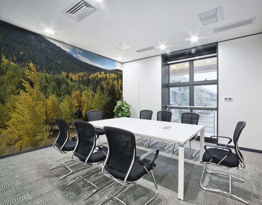 Wavy Fall Colors Wall Printing