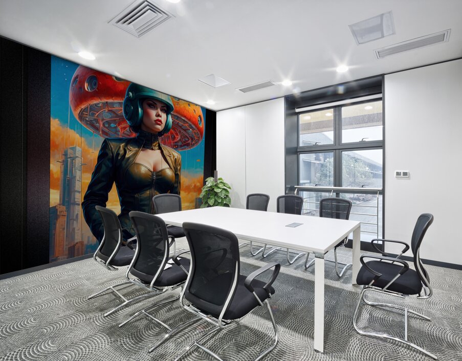 The Aliens Are Upon Us Captivating AI Concept Art Portrait by Xzendor7 Wall Printing