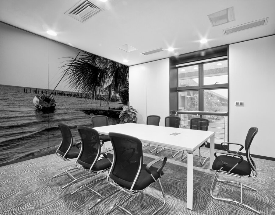 Gulf Breeze Evening Sailboat Grayscale Wall Printing