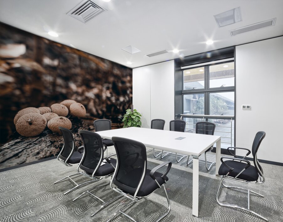 Mystical Fungi: Clustered Shrooms in the Enchanted Forest Wall Printing