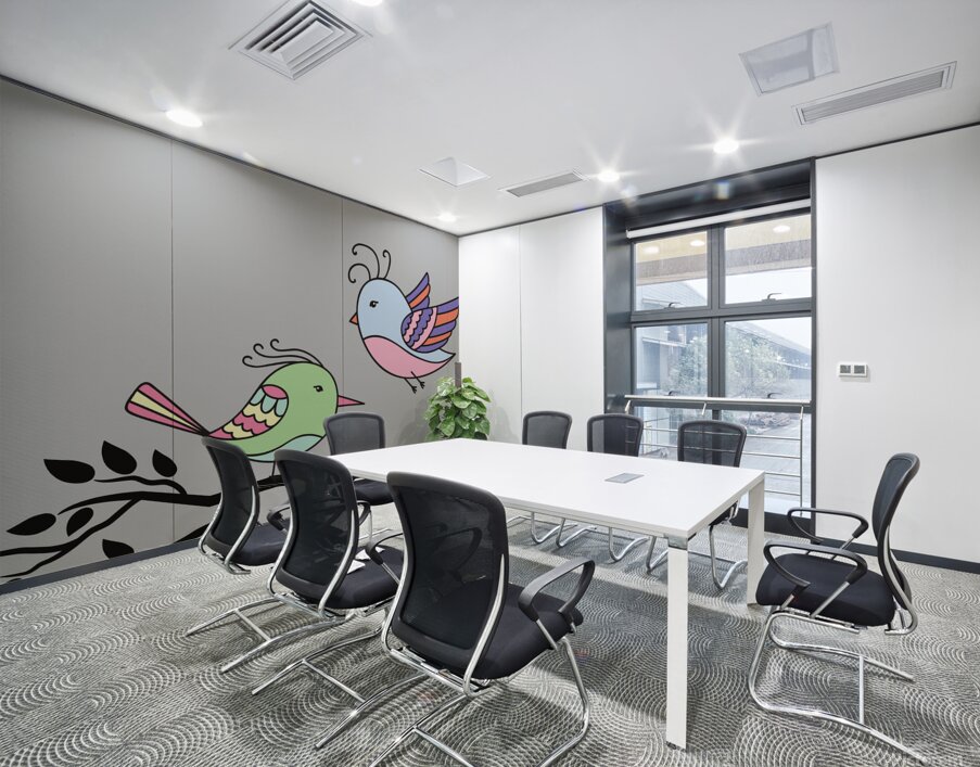 birds flying branch encounter Wall Printing