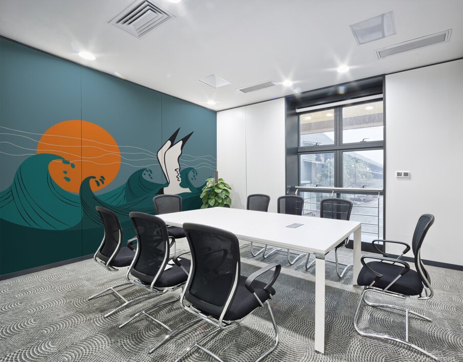 seagull sea storm waves Wall Printing