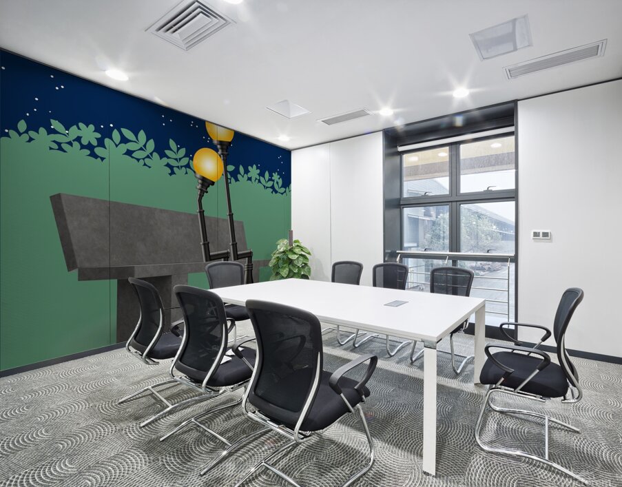 lanterns lamp posts park bench Wall Printing