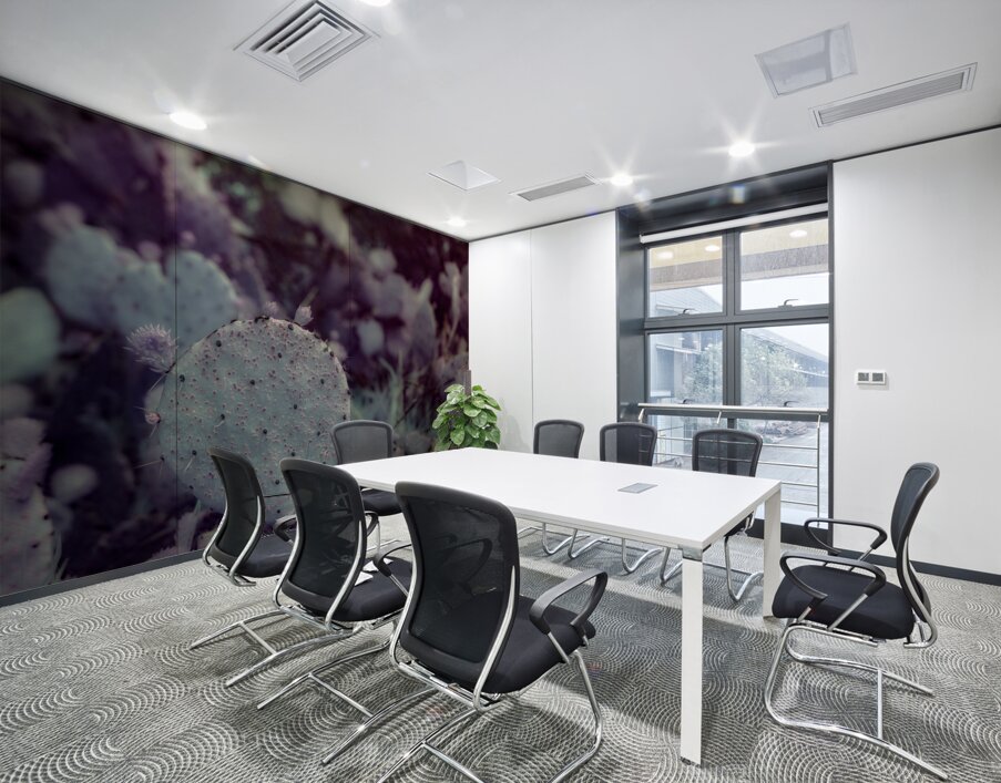 Desert Shadows: Purple Infrared Texas Cactus Wall Printing