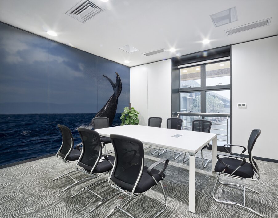 Humpback Whale Tail Slapping near Lahaina Maui Hawaii Wall Printing