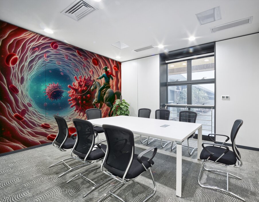 COVID Cowboy Wall Printing