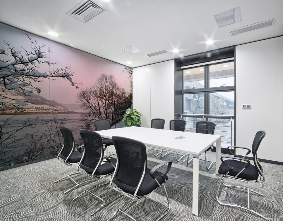 Snowy Sunset On Riversite Wall Printing