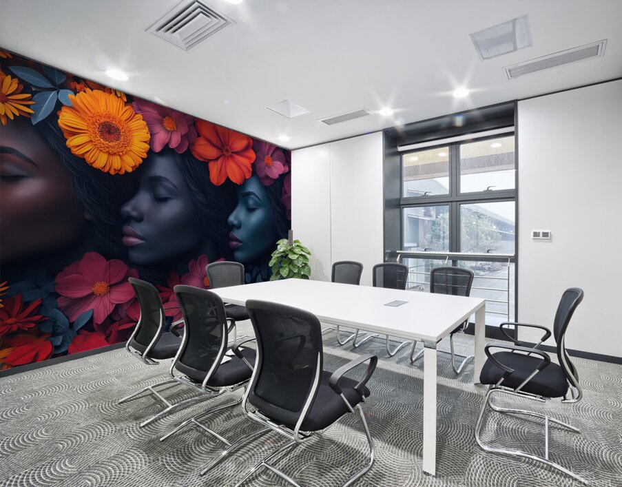 Close-up of a pretty red-haired girl with freckles evocative an Wall Printing