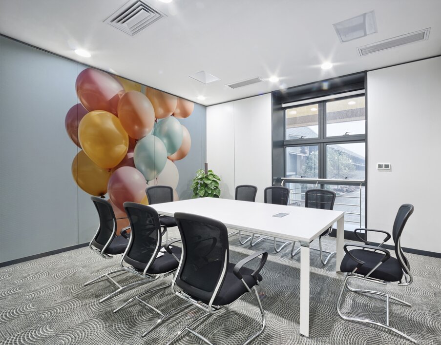 In a mesmerizing display of colors a dynamic wave-shaped spiral Wall Printing