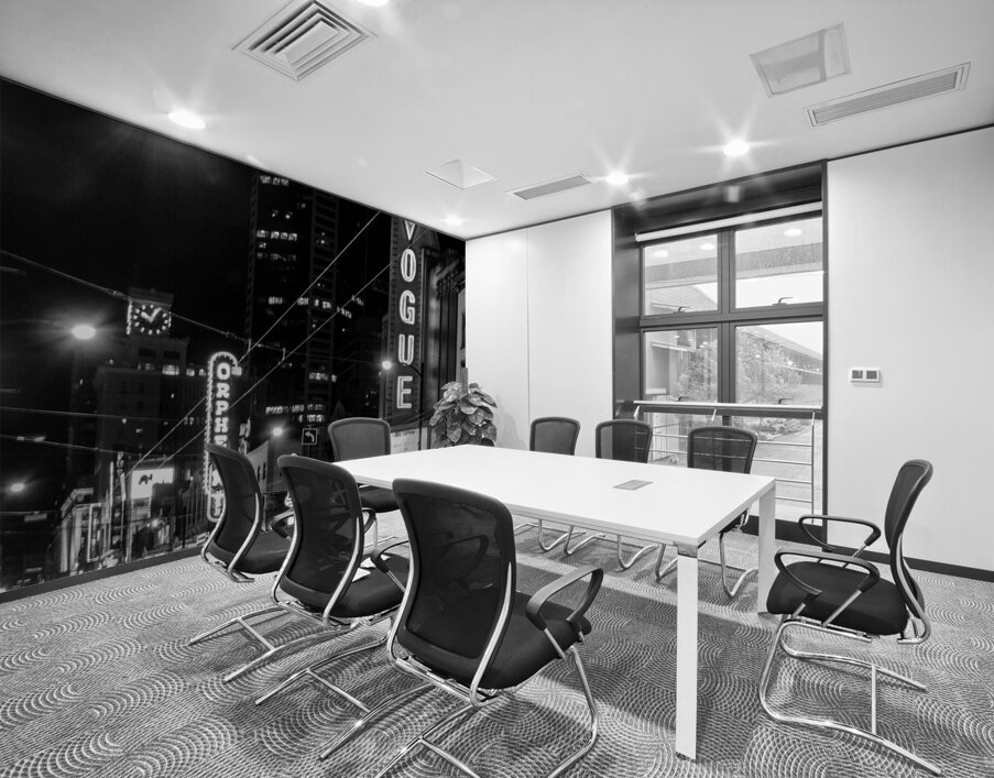 vogue theater at night granville street  vertical Wall Printing