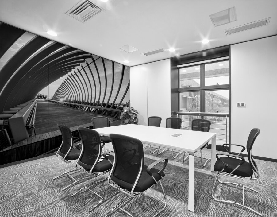 Sunrise Through The Farnam Pier Beams Grayscale Wall Printing