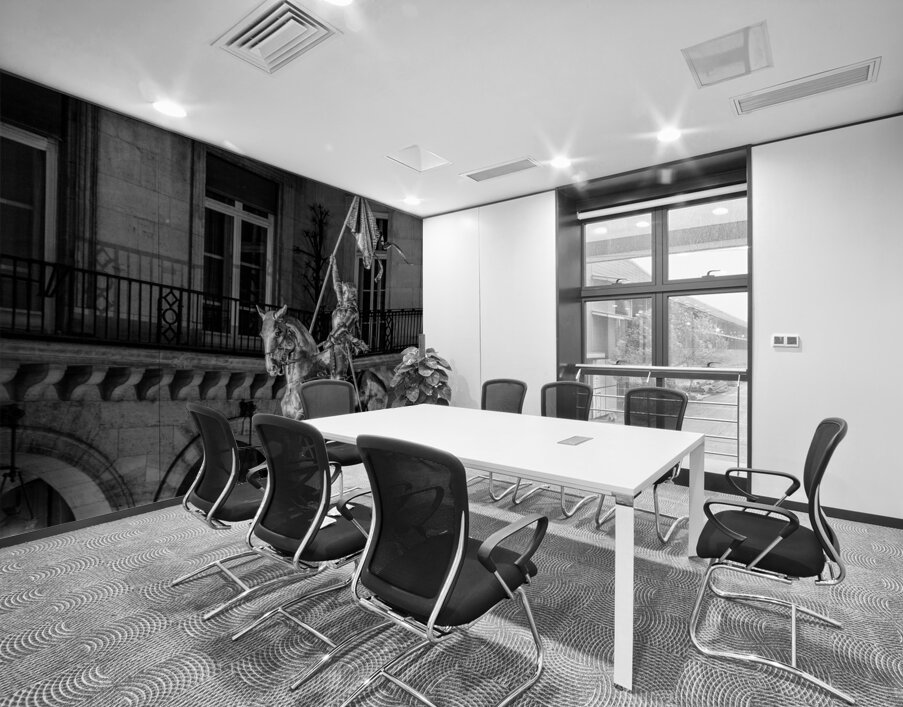 gold joan of arc statue near the louvre  square 2 Wall Printing