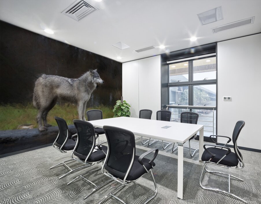 The wolf also known as the greygray wolf or timber wolf  Wall Printing