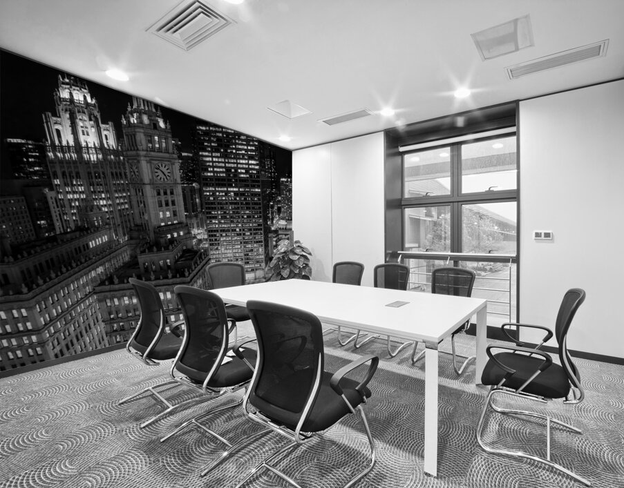 moonrise over downtown chicago at night  vertical Wall Printing