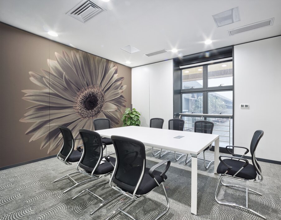 Gerbera Cream Wall Printing