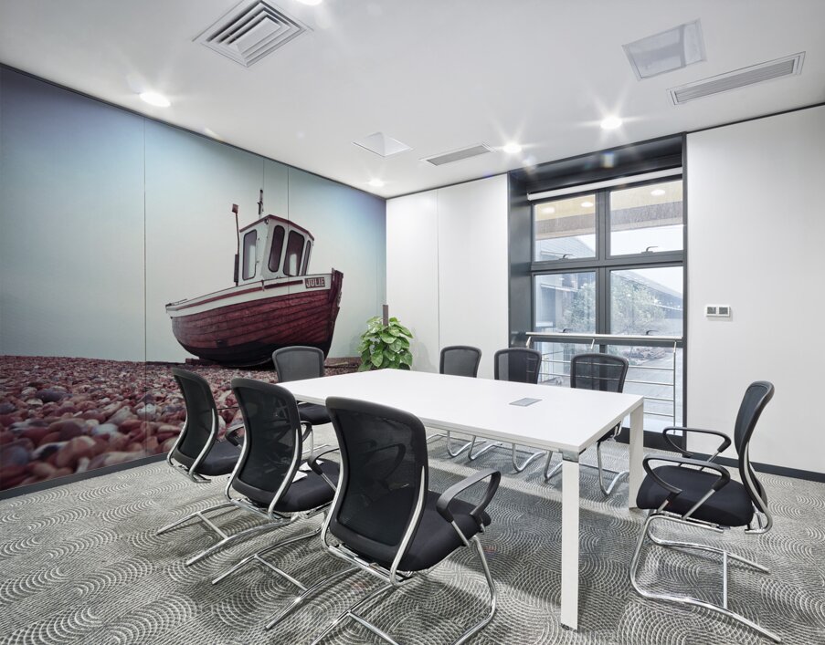 Boat Resting on Pebbled Strand Wall Printing