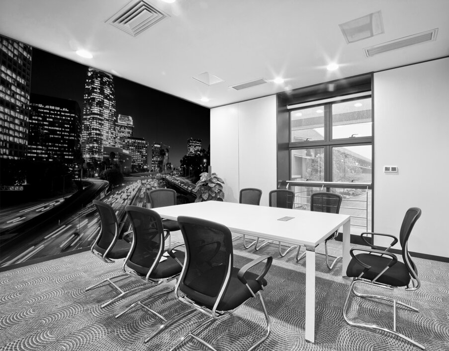 los angeles skyline harbor freeway  square 215 Fr Wall Printing