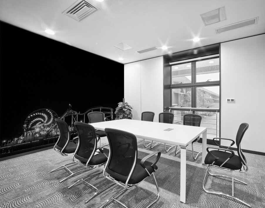 santa monica pier at night  square 2756 Spiral 13 Wall Printing