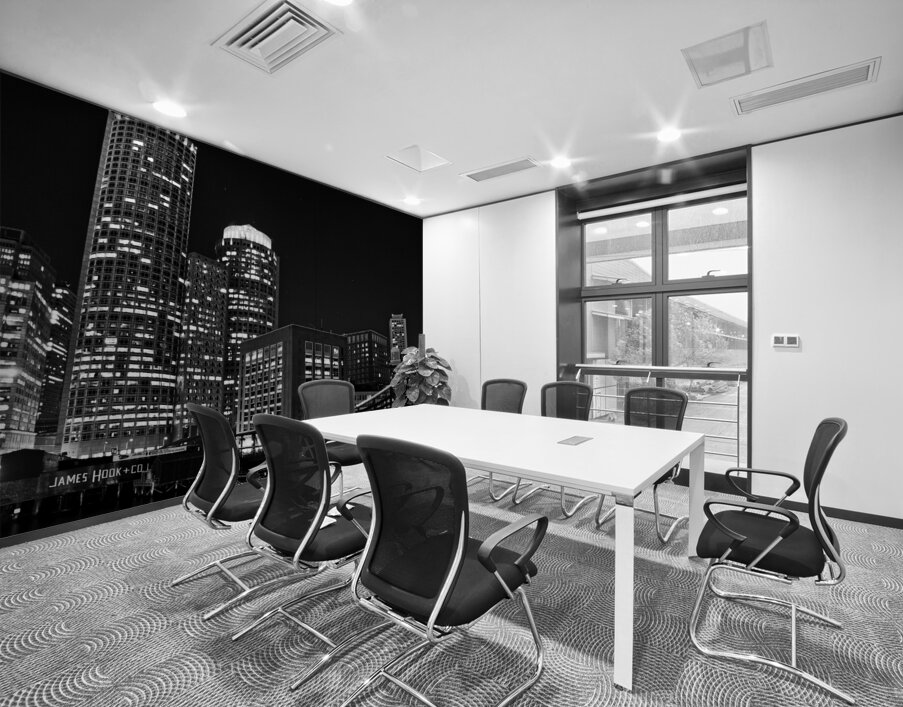 downtown boston skyline at night  square 4501 Hoo Wall Printing