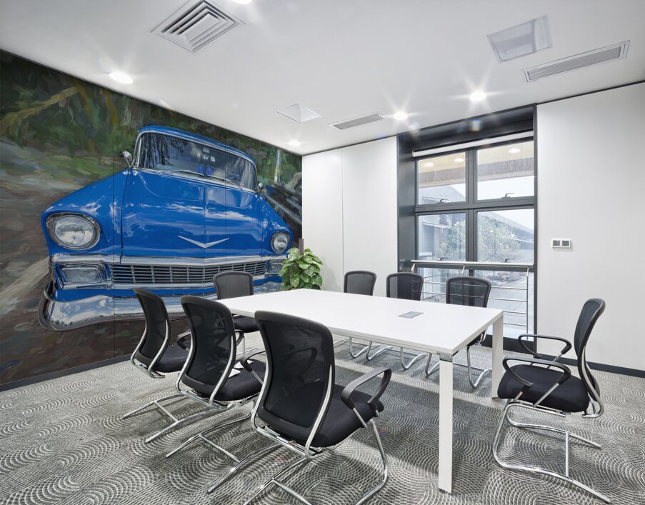 1956 Blue Chevrolet Bel Air Nomad Station Wagon X 6 Wall Printing