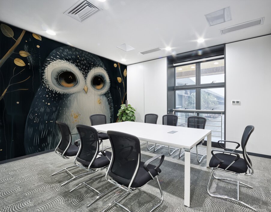 Whimsical Cute Owl Wall Printing