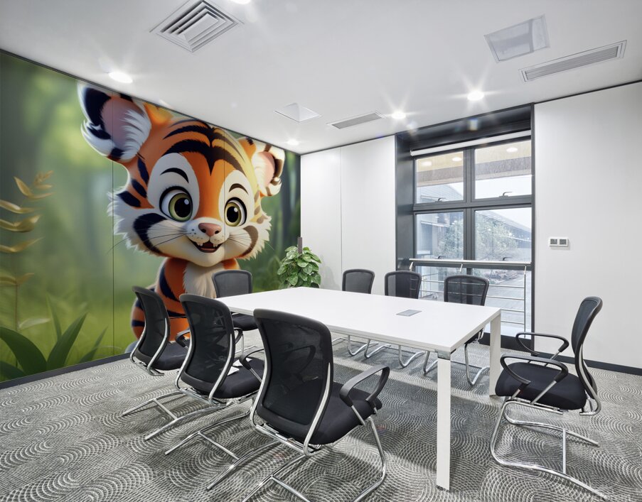 31 cute little cartoon looking tiger Wall Printing