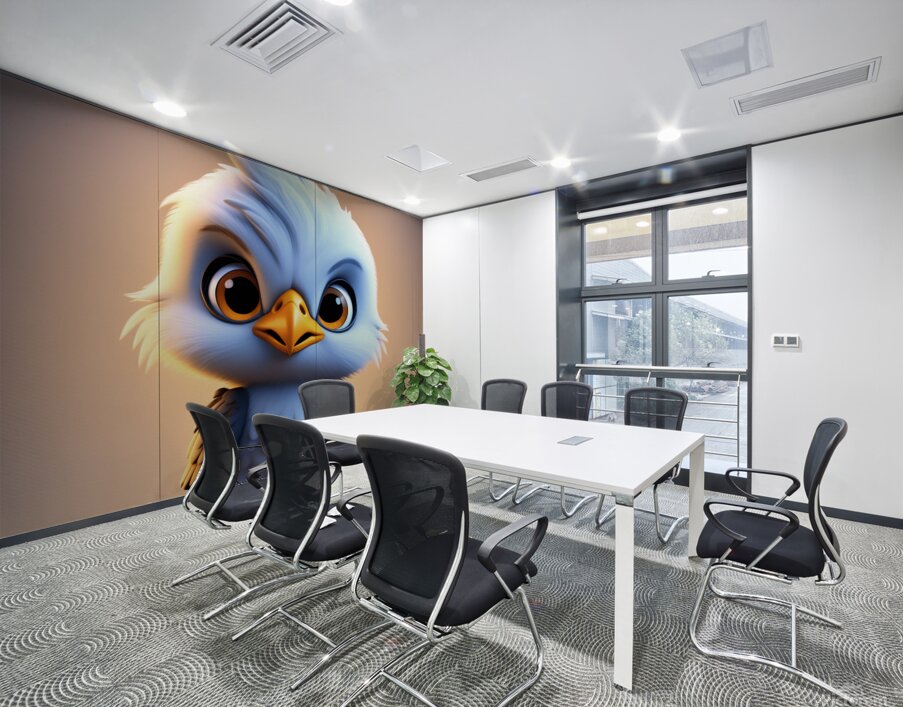 12 cute little cartoon looking hawk Wall Printing