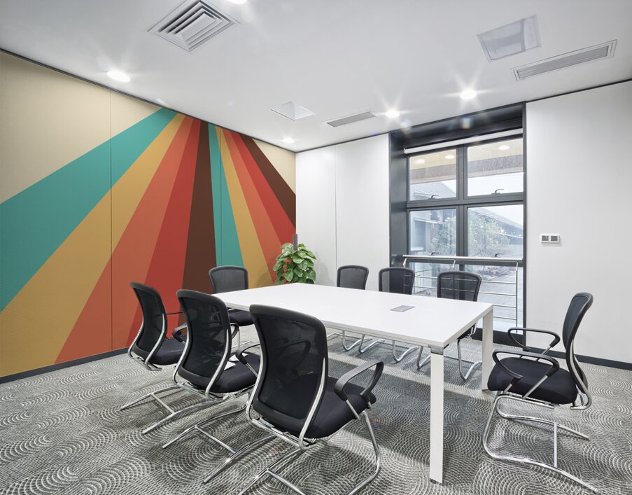 retro lines design pattern stripes colorful prism Wall Printing