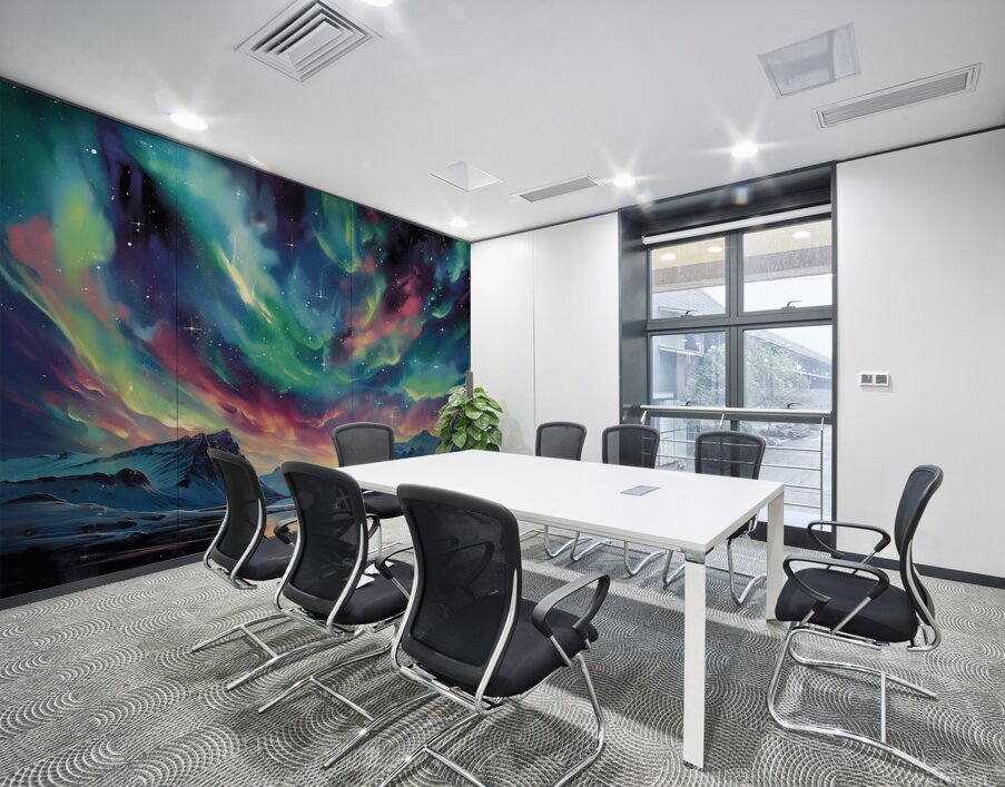 lake aurora borealis nature landscape moutains st Wall Printing