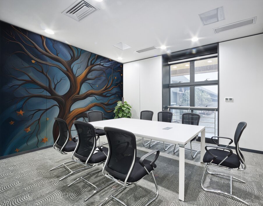 tree branches mystical moon expressionist oil pai Wall Printing